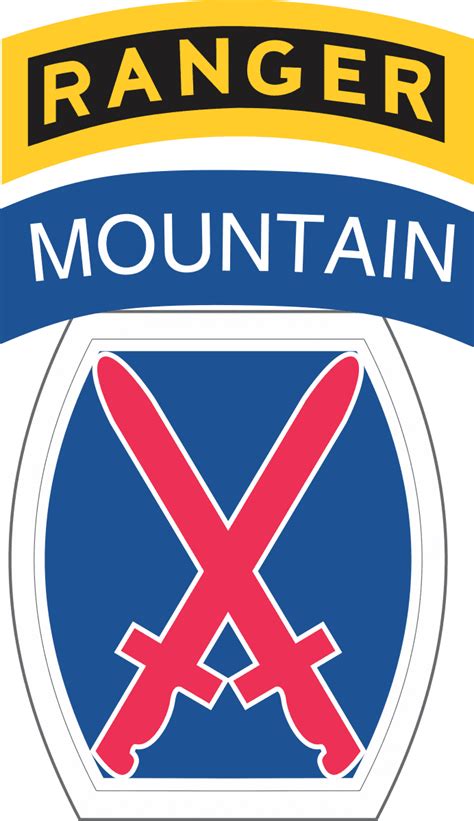 10 Inch 10th Mountain Division With Ranger Tab Sticker Decal