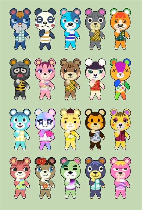 Cubs Full Set 20 Pcs Animal Crossing Cub Villager Stickers Etsy