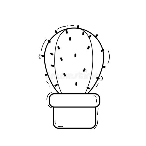 Did you scroll all this way to get facts about smiling cactus? Cute Black-and-white Cartoon Cactus -Vector Illustration ...
