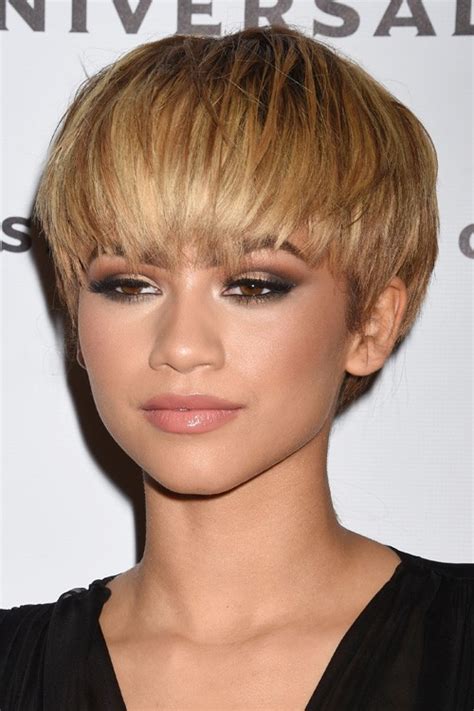 Find a short hair look for every hair texture — pixie cuts, lobs, bobs, and more. Zendaya Straight Light Brown Pixie Cut Hairstyle | Steal ...