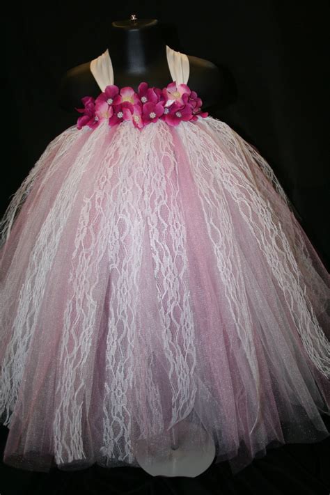 Pink And White Lace Tutu Dress Tutu Dress Flower Girl Tutu Etsy