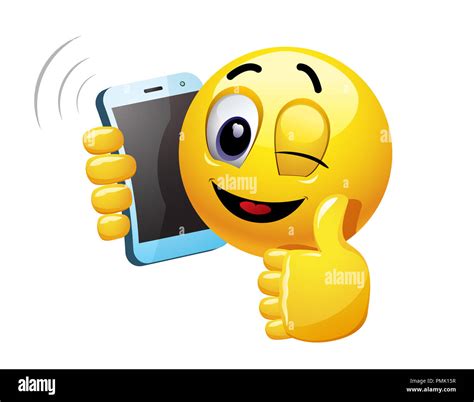 Winking Smiley Talking On A Phone Vector Illustration Of A Smiley
