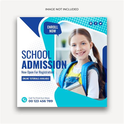 School Admission Social Media Post Banner Template Elementos Web