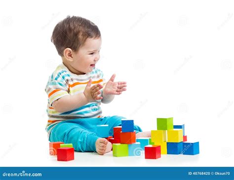 Smiling Baby Building Block Toys Stock Photo Image Of Bricks