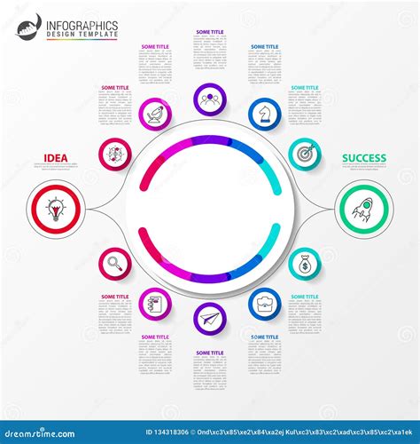Infographic Design Template 2 Different Paths To Success Stock Vector