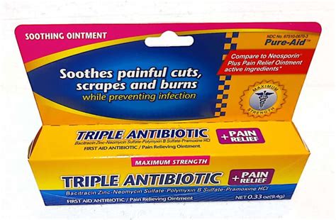 Pure Aid Triple Antibiotic Plus Pain Relief Ointment 94 Grams