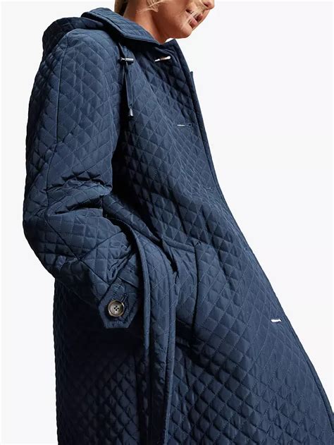Four Seasons Quilted Trench Coat Navy At John Lewis And Partners