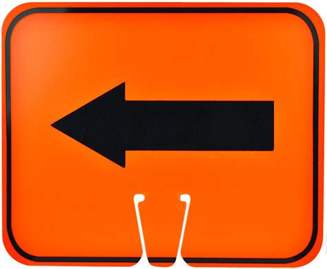 Arrow Left Single Sided Engineer Reflective Traffic Cone Sign