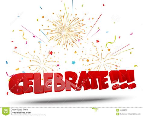 Celebrate With Confetti And Fireworks Stock Vector - Image ...