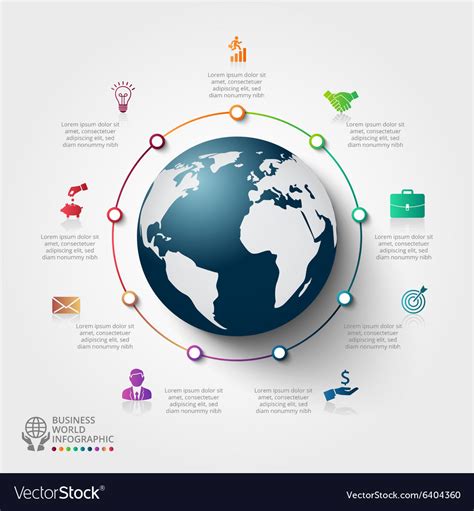Infographics Global Template For 9 Options Vector Image