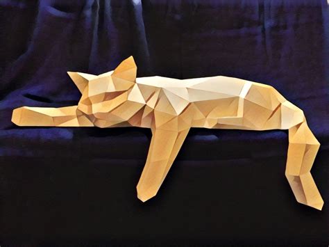 Кот Оскар 3d искусство на бумаге Бумажные скульптуры 3d формы