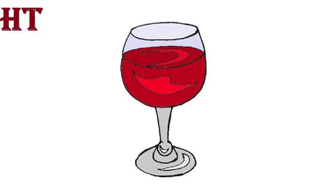 How To Draw A Wine Glass Easy For Beginners Youtube