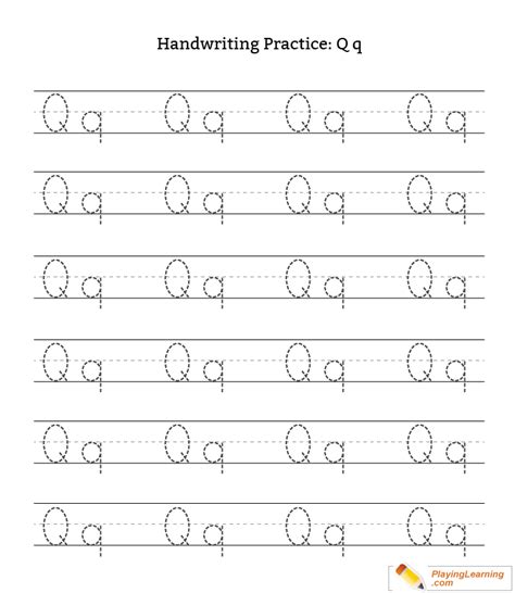 Handwriting Practice Letter Q Free Handwriting Practice Letter Q