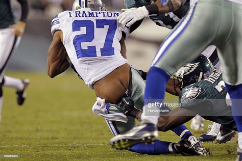 Strong Safety Eric Frampton Of The Dallas Cowboys Gets His Pants