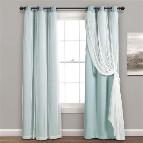 Lush Decor Grommet Sheer Window Curtain Panels With Insulated Blackout