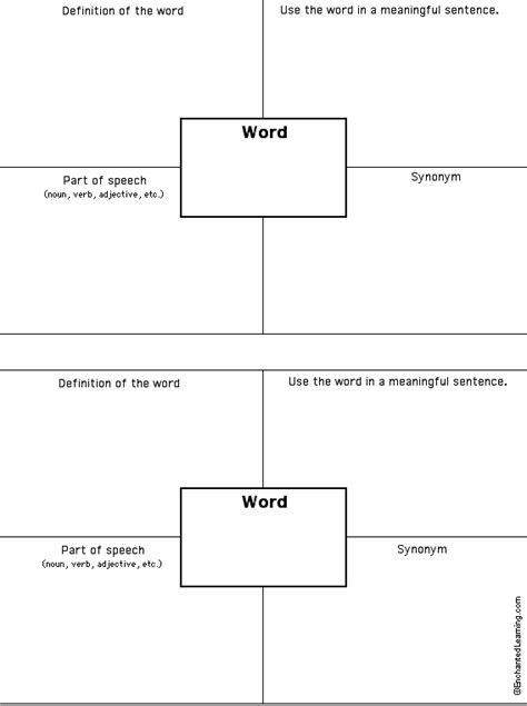 Vocabulary Word Lists By Theme Enchanted Learning