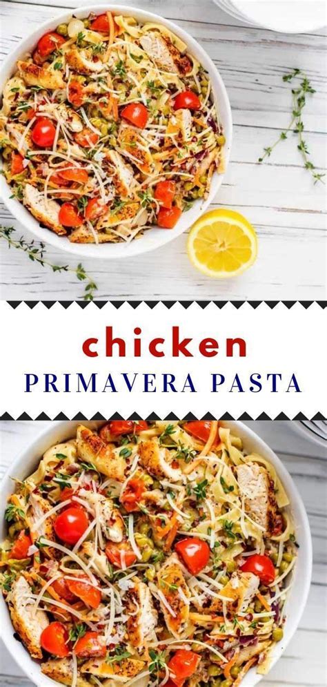 Because pasta is always so easy to put together and the husband is always up for it! Pasta Primavera with Chicken | Recipe | Pasta dinner ...