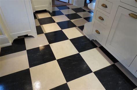 Aronsons Floor Covering Residential Linoleum Tile Installation Black