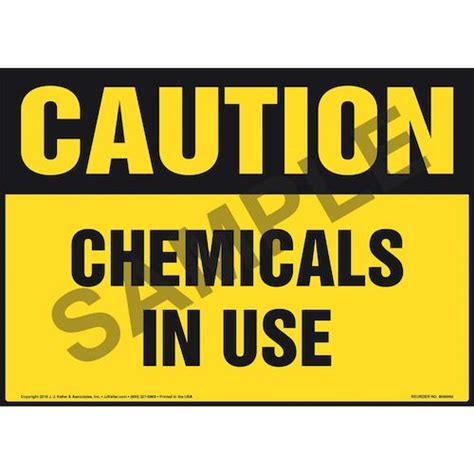 Caution Chemicals In Use Sign Osha