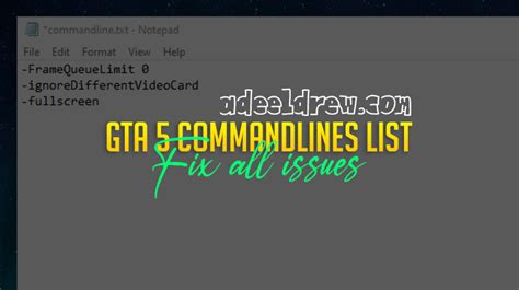List Of All Available Command Lines For Grand Theft Auto V Gta 5