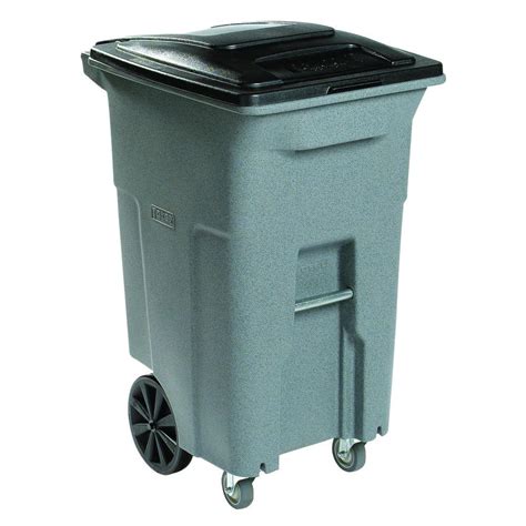 Toter 64 Gal Grey Wheeled Trash Can With Casters Acc64 01gst The