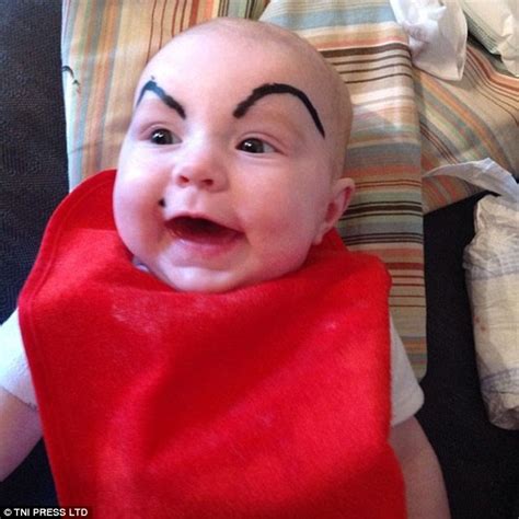 Parents Draw Eyebrows On Their Babies In Viral Photos Daily Mail Online