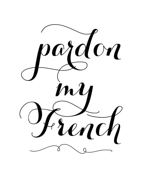 Pdf Printable Pardon My French Instant Digital Etsy