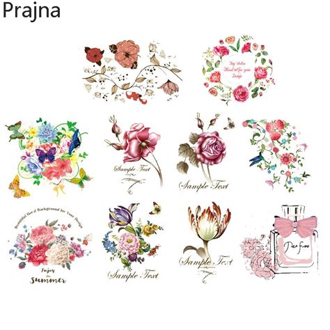 Prajna Custom Flower Iron On Transfers For Clothes Hot Vinyl Heat