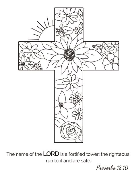 40 Days And Nights A Christian Coloring Book Cross Coloring Page