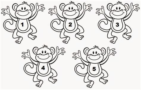 5 Little Monkeys Coloring Coloring Pages
