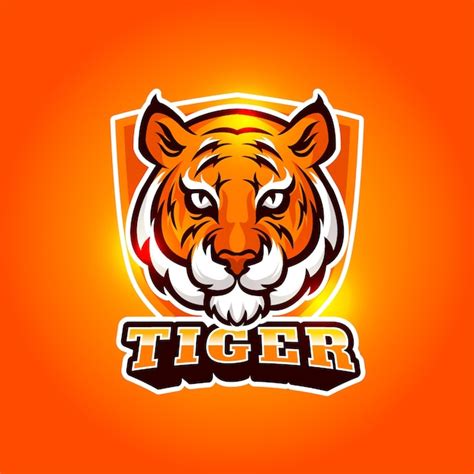 Design De Logotipo Mascote Com Tigre Vetor Premium