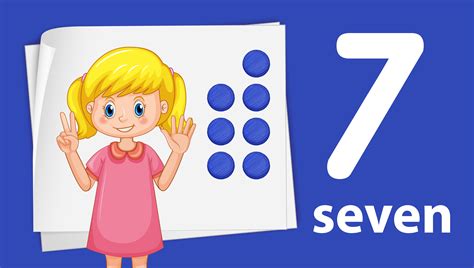 A Girl Showing Number Seven 374966 Vector Art At Vecteezy