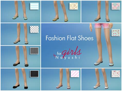 The Sims Resource Fashion Flat Shoes For Girls