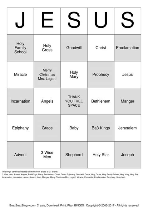 Jesus Bingo Cards To Download Print And Customize