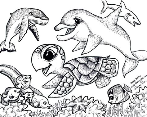 Cute Sea Animal Coloring Pages at GetDrawings | Free download