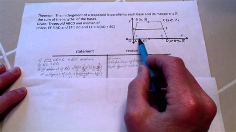 Aug 18, 2020 · the relationship between the length of the midsegment and the lengths of the parallel sides is. Proof about mid-segment of a trapezoid - YouTube
