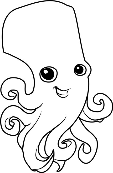 Happy Octopus Coloring Page Free Printable Coloring
