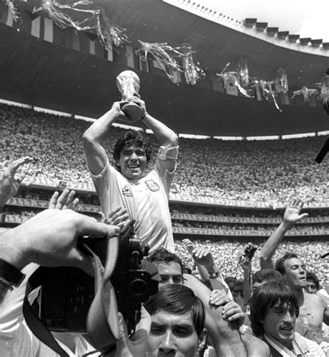 file photo argentina s maradona lifts the world cup after match against west germany in mexico