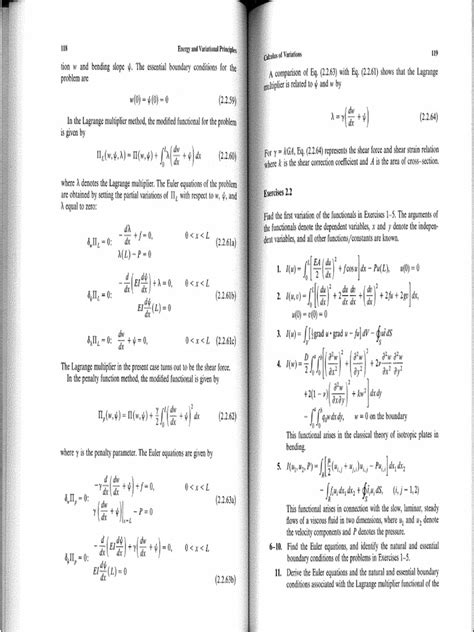 Exercises Reddy Calculus Of Variations Pdf
