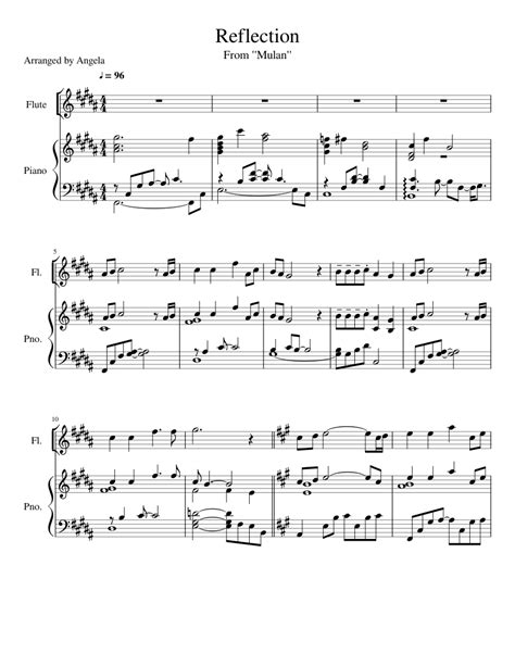 Reflection Mulan Sheet Music For Flute Piano Download Free In Pdf Or