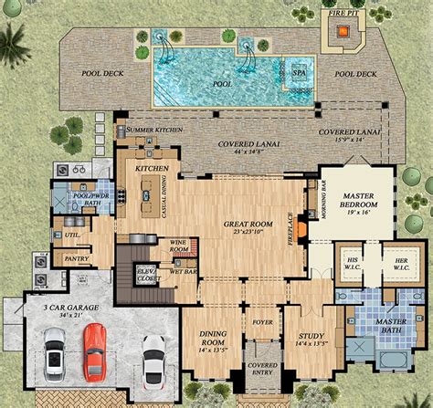 Upscale Florida House Plan 31845dn 1st Floor Master Suite Beach