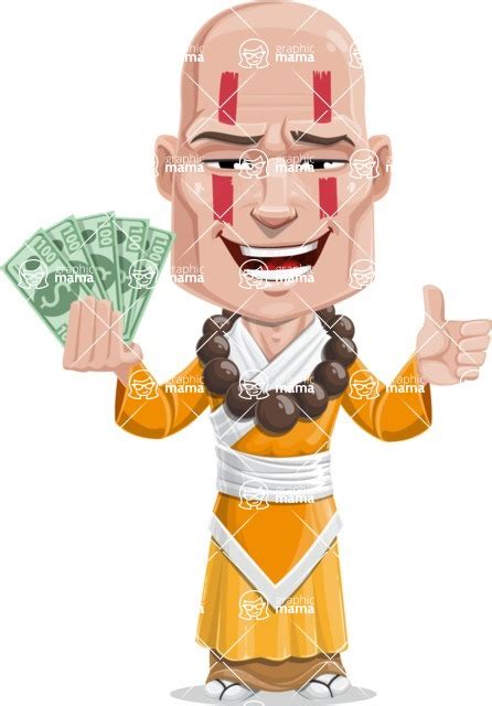 Vector Monk Male Cartoon Character Dawa Show Me The Money Graphicmama