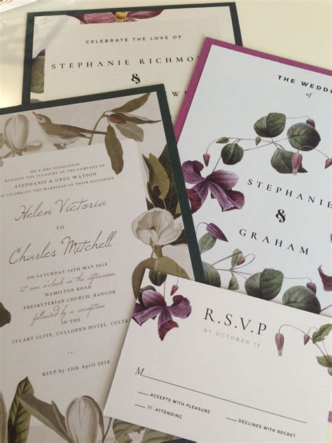 Uk Botanical Wedding Invitations