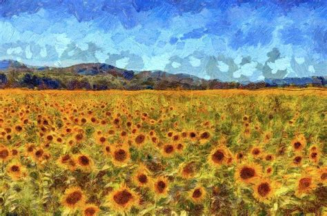 Van Gogh Summer Sunflowers Art Print By David Pyatt Van Gogh
