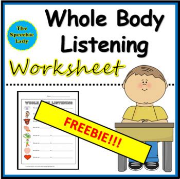 Esl teaching materials, resources for children, materials for kids,preschool, k12, primary school, parents and teacher of english,printable exercises, worksheets for kids, children, pdf, print outs the worksheets have been carefully classified according to sets. Whole Body Listening worksheet by The Speechie Lady | TpT