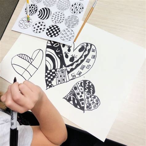 Zentangle Art For Kids Project Heart Art Lesson Art For Kids