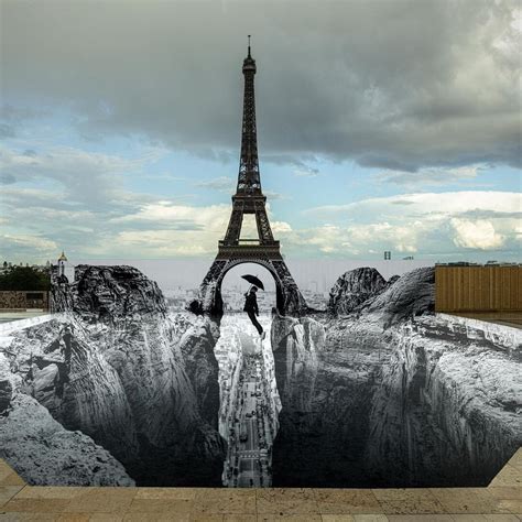 El Artista Urbano Jr Crea Un Asombroso Efecto óptico Con La Torre Eiffel Como Protagonista