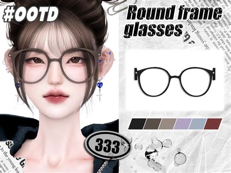 The Sims Resource 333 Round Frame Glasses