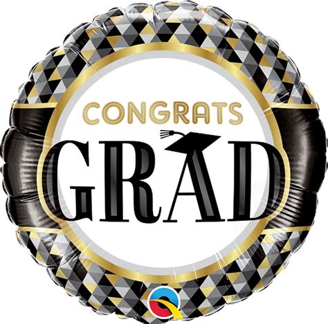 Congrats Grad Black And Gold 18 Foil Balloon