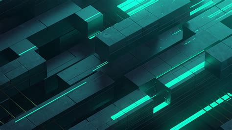 2560x1440 3d abstract neon glow teal digital art shapes 1440p resolution hd 4k wallpapers